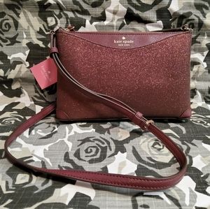 NWT Kate Spade Glitter Fabric Deep Nova Crossbody Bag